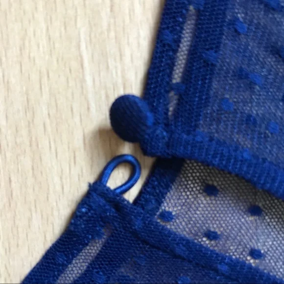 *Aiden Mattox Fit & Flare Mesh Navy Midi Dress - Picture 6 of 7